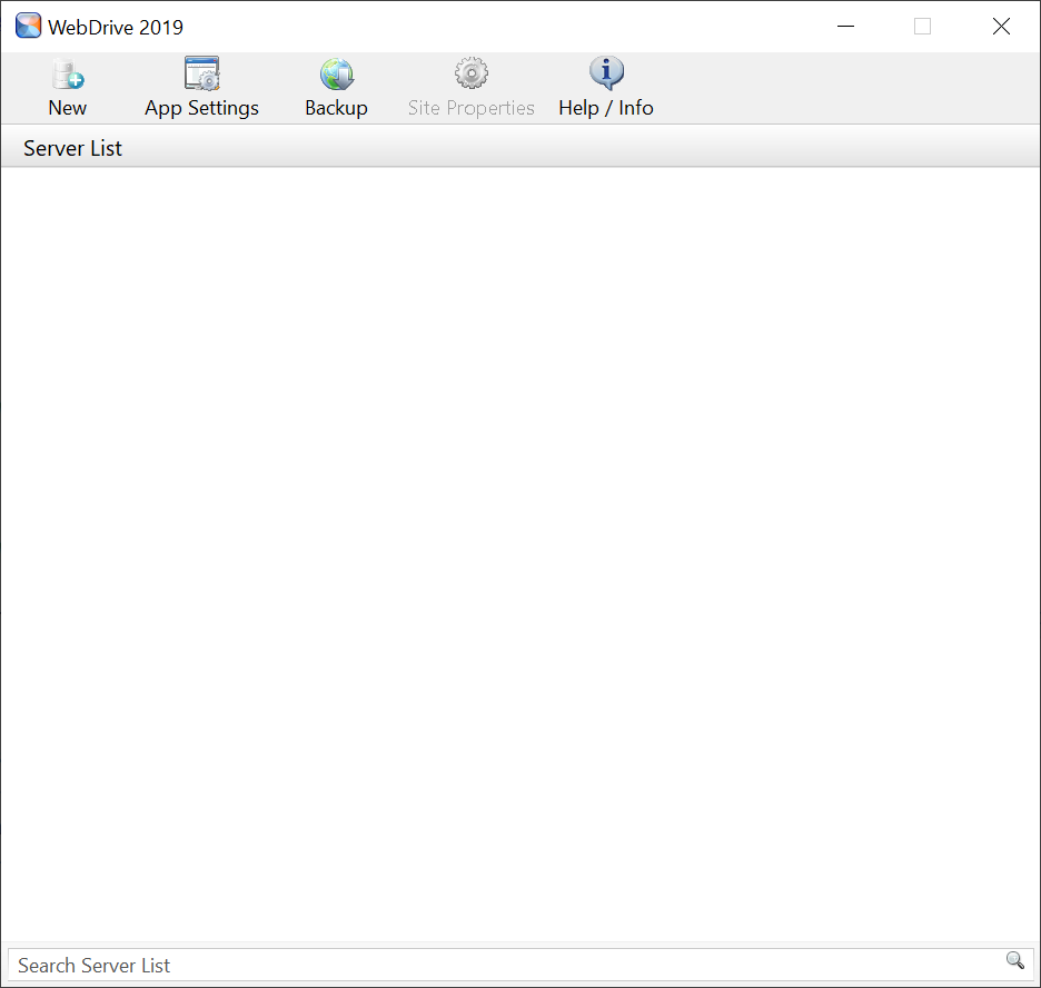 Screenshot WebDrive: start